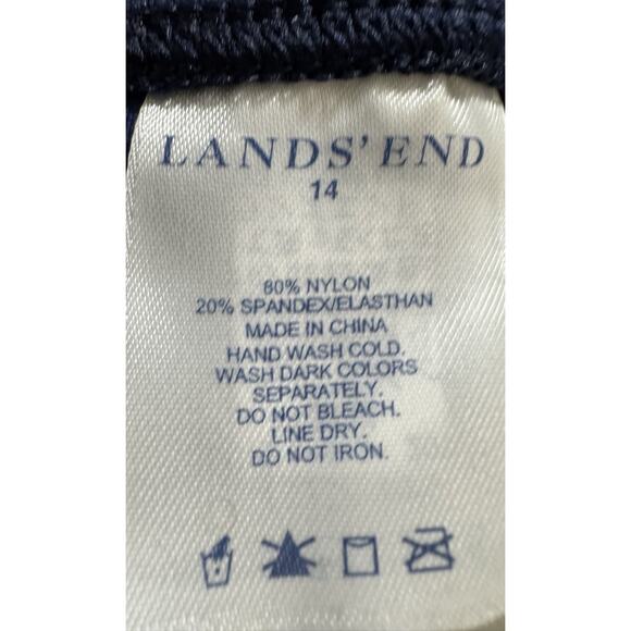 Lands End Tankini Swimsuit 14L/14 Navy Blue - Picture 6 of 6